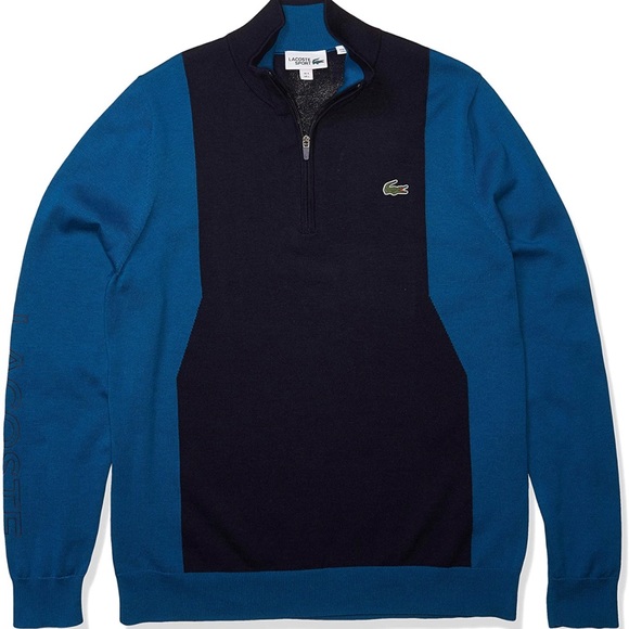Lacoste Men's Sport 1/4 Zip Colorblock Quick Dry Golf Sweater